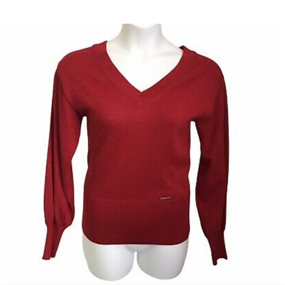Michael Kors Scarlet Shimmer V neck Sweater